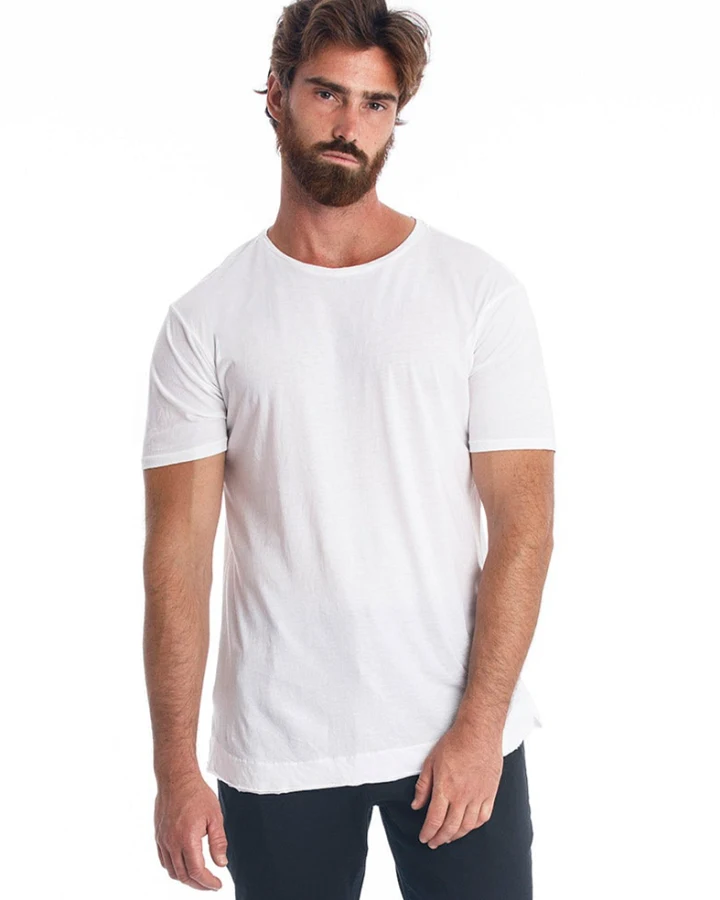 RAVENS VIEW IBIZA Herren vegan T-Shirt Rick Gebogen Weiß