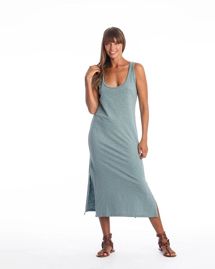 RAVENS VIEW IBIZA Damen vegan Kleid Demi Chinois Grün