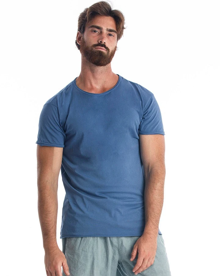 RAVENS VIEW IBIZA Herren vegan T-Shirt Rundhalsausschnitt Indigoblau