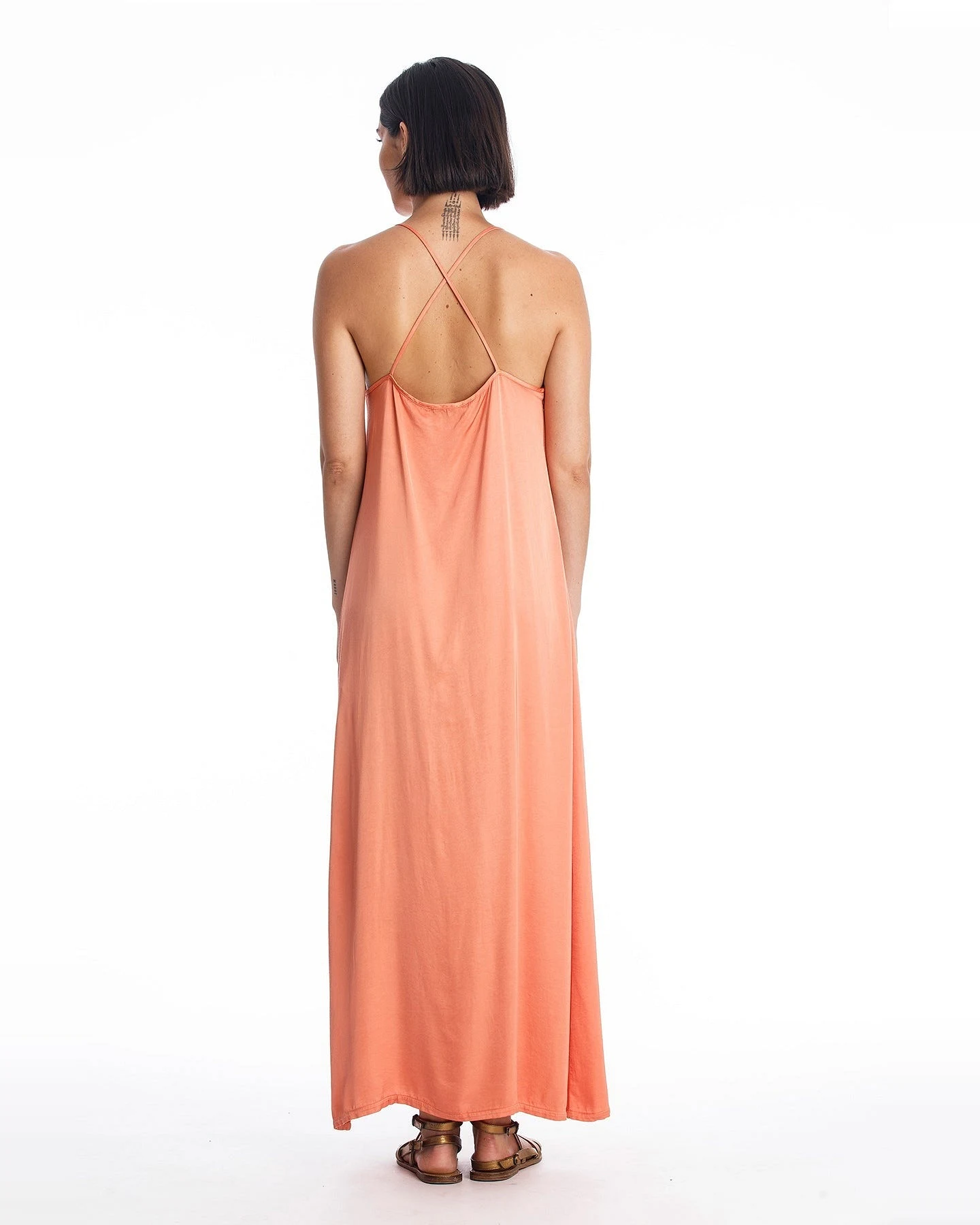 RAVENS VIEW IBIZA Damen vegan Kleid Sophia Apricot – Ansicht 2