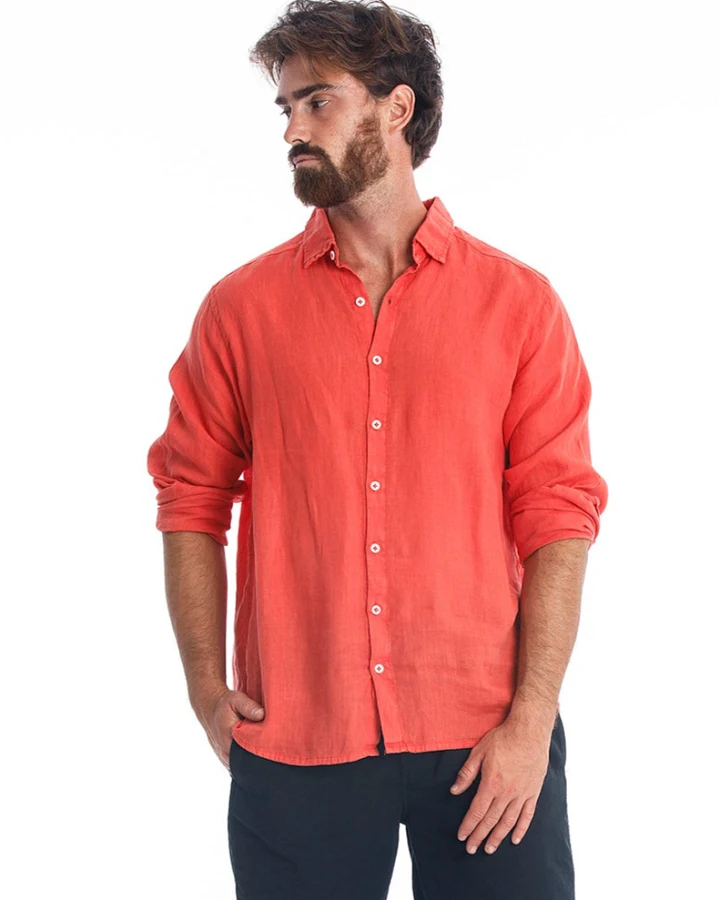 RAVENS VIEW IBIZA Herren vegan Shirt Alain Radiant Red