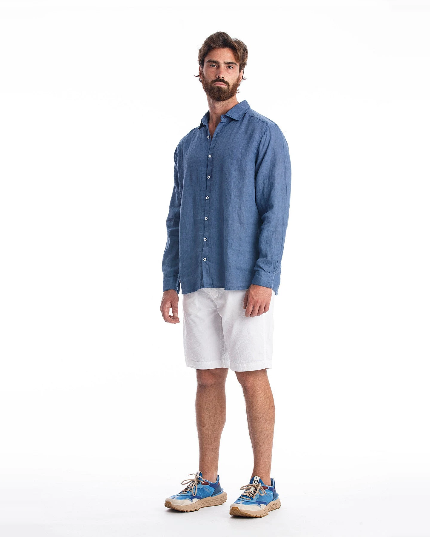 RAVENS VIEW IBIZA Herren vegan Hemd Alain Indigoblau – Ansicht 2
