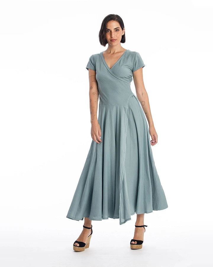 RAVENS VIEW IBIZA Damen vegan Kleid Veronika St Chinois Grün