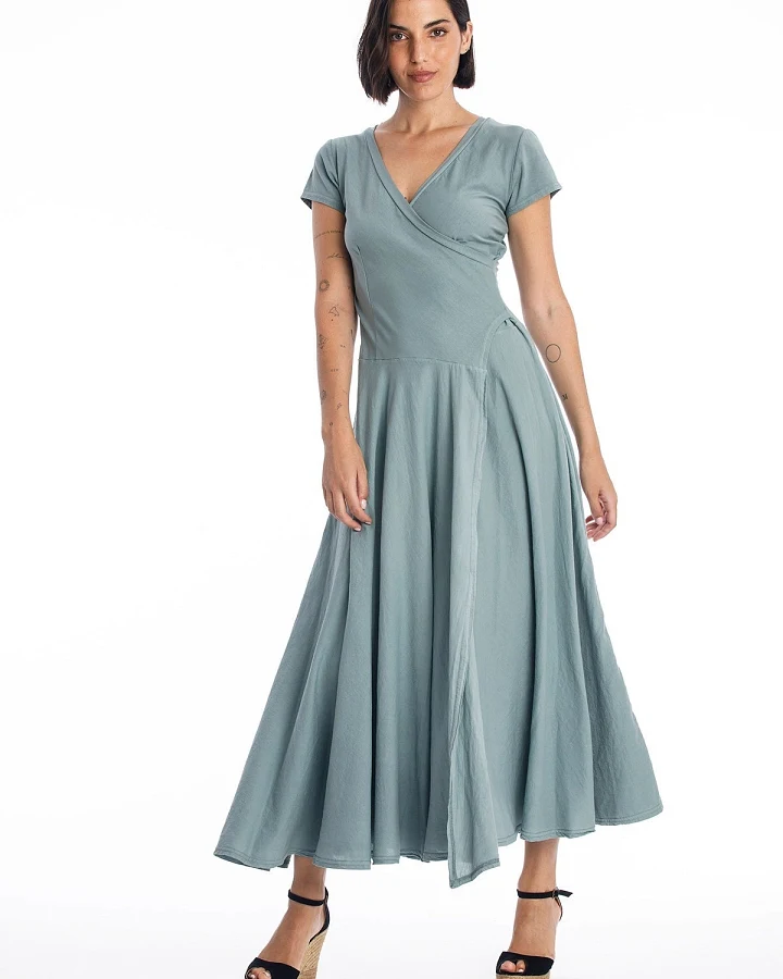RAVENS VIEW IBIZA Damen vegan Kleid Veronika St Chinois Grün