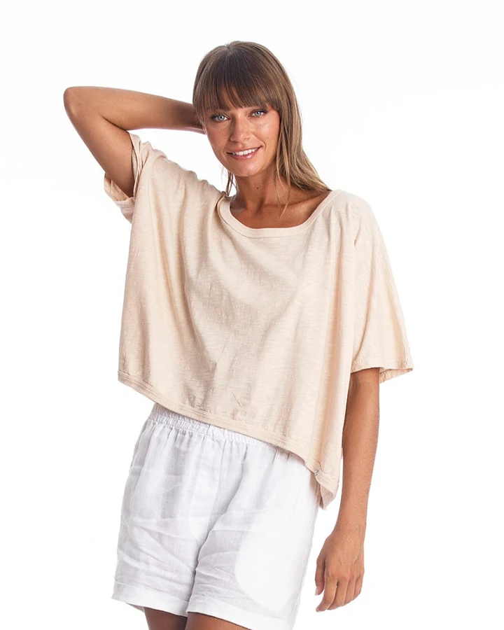 RAVENS VIEW IBIZA Damen vegan Top Square Sand