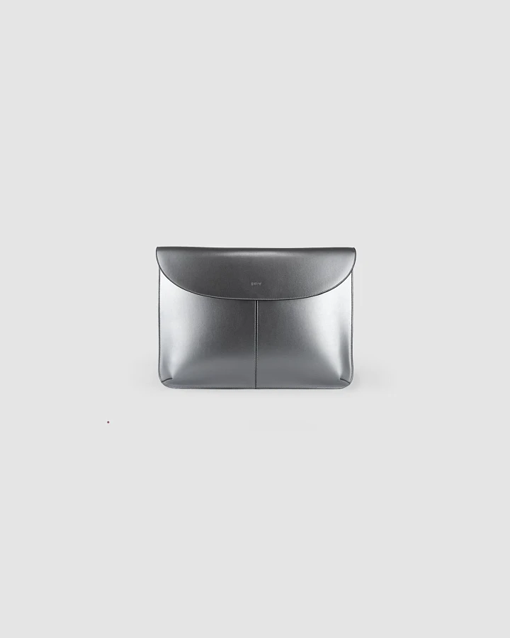 Prev Herren vegan Laptoptasche Loyauté Metall Silber