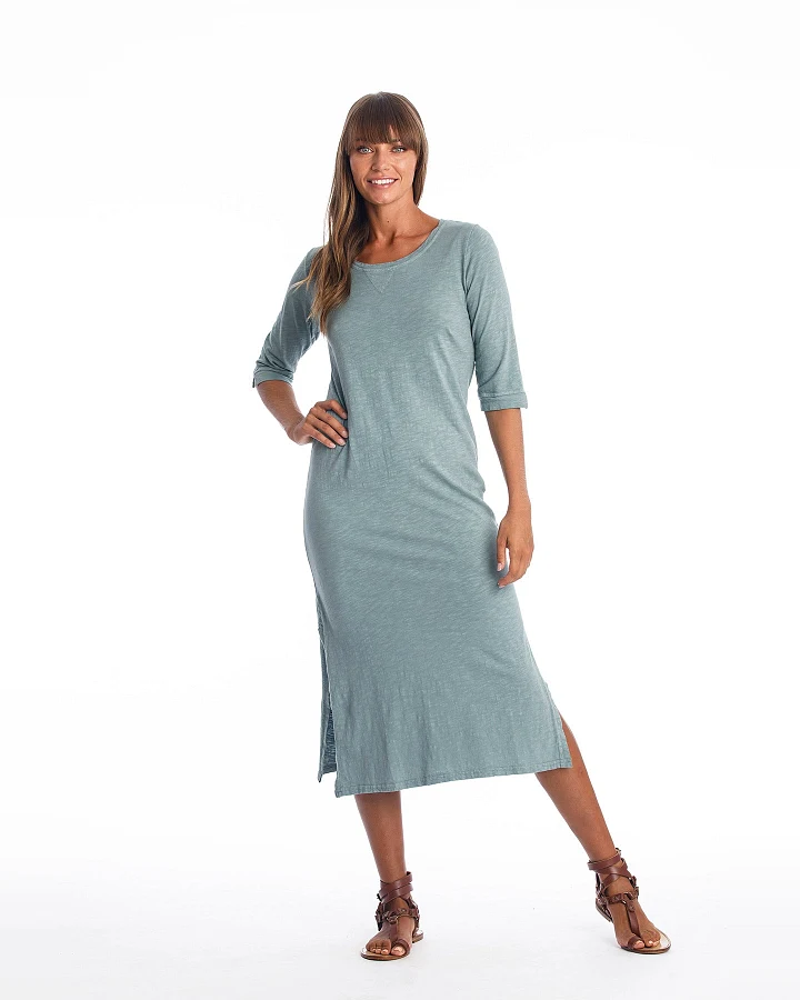 RAVENS VIEW IBIZA Damen vegan Kleid Maxi Mia Chinois Grün