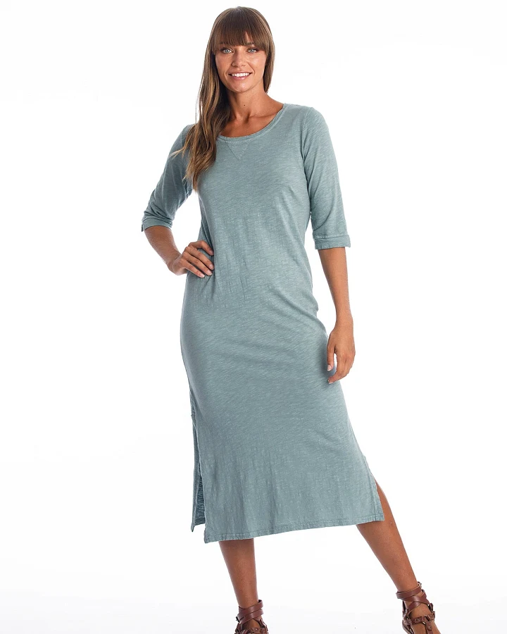 RAVENS VIEW IBIZA Damen vegan Kleid Maxi Mia Chinois Grün