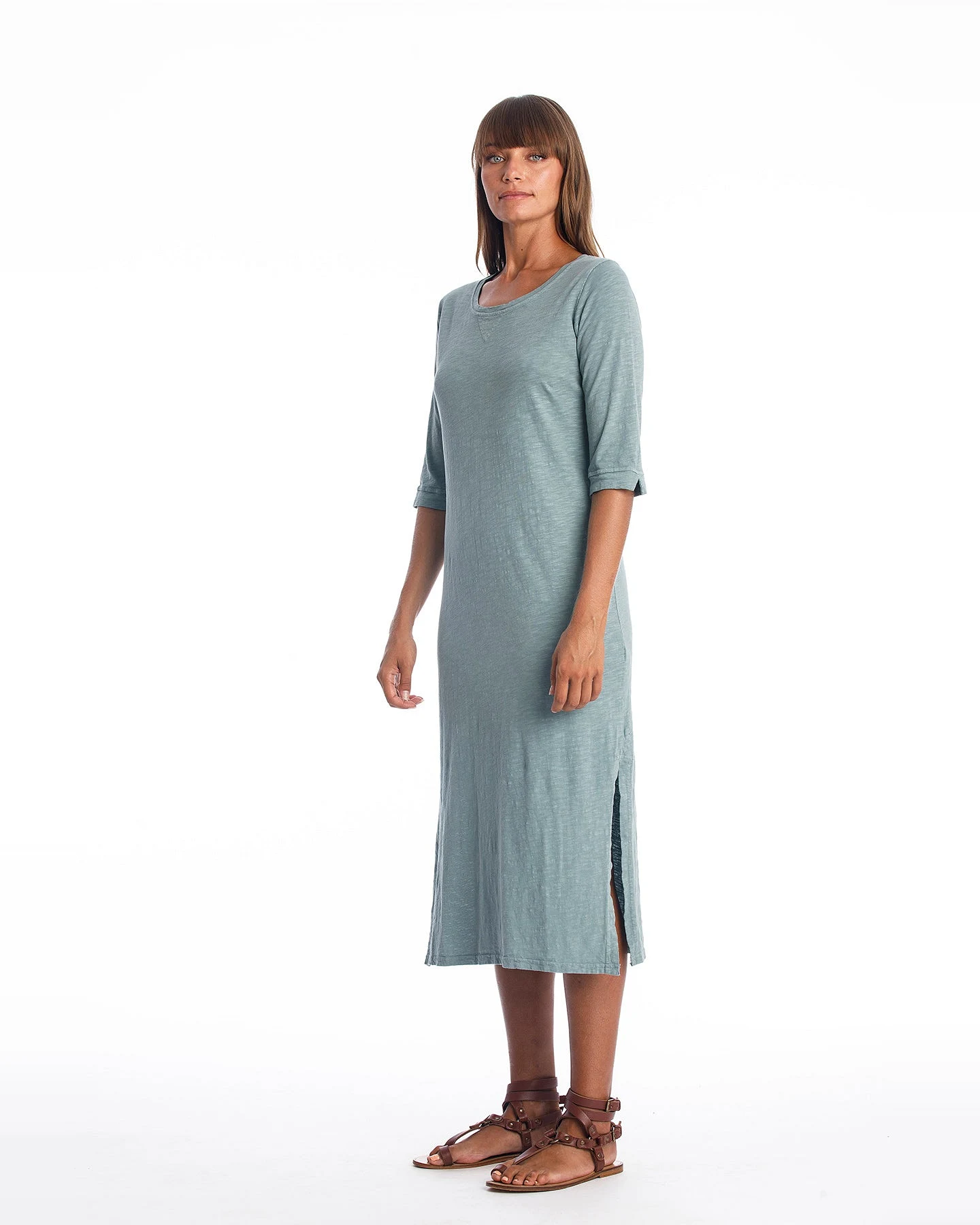 RAVENS VIEW IBIZA Damen vegan Kleid Maxi Mia Chinois Grün – Ansicht 2