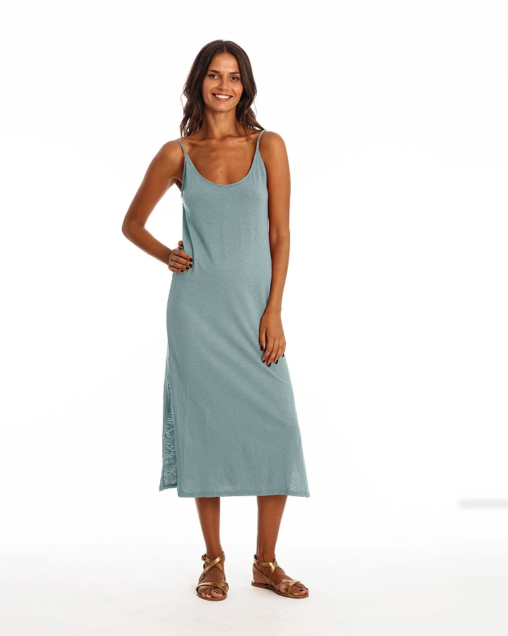 RAVENS VIEW IBIZA Damen vegan Kleid Rhea Chinois Grün