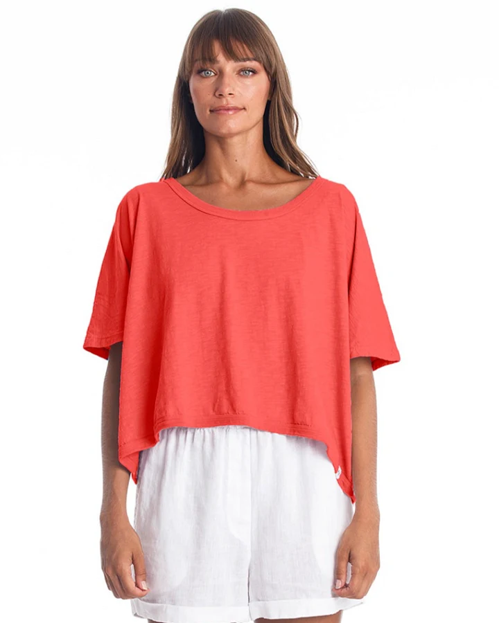 RAVENS VIEW IBIZA Damen vegan Top Square Radiant Red