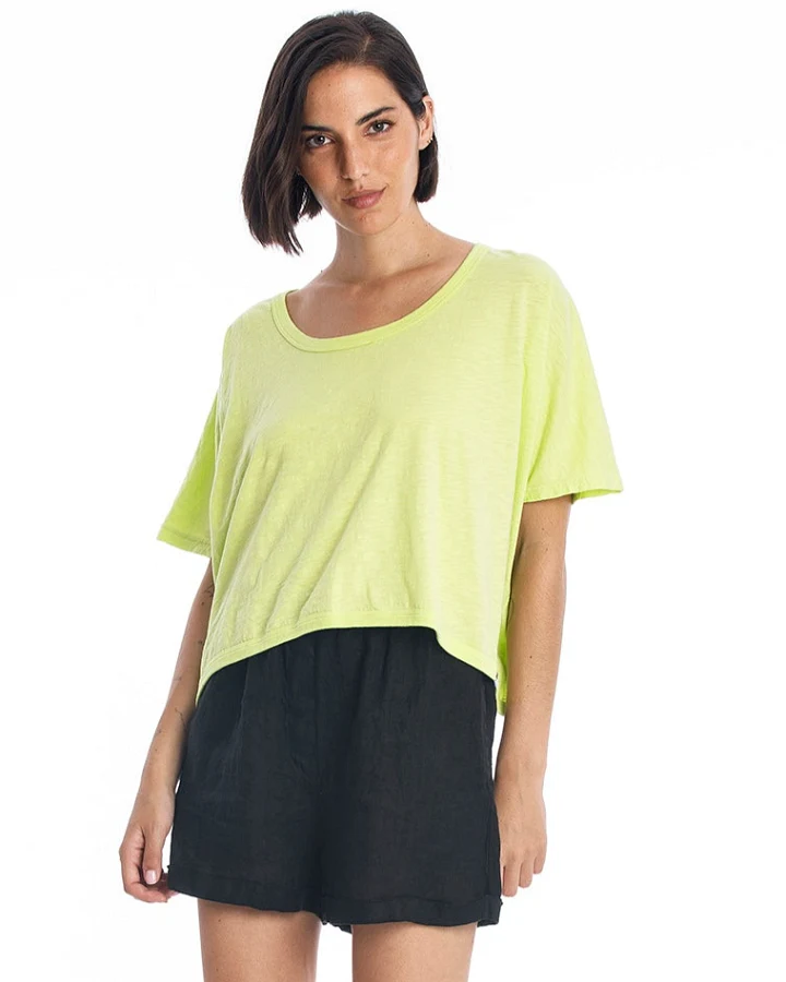 RAVENS VIEW IBIZA Damen vegan Top Square Limettengelb