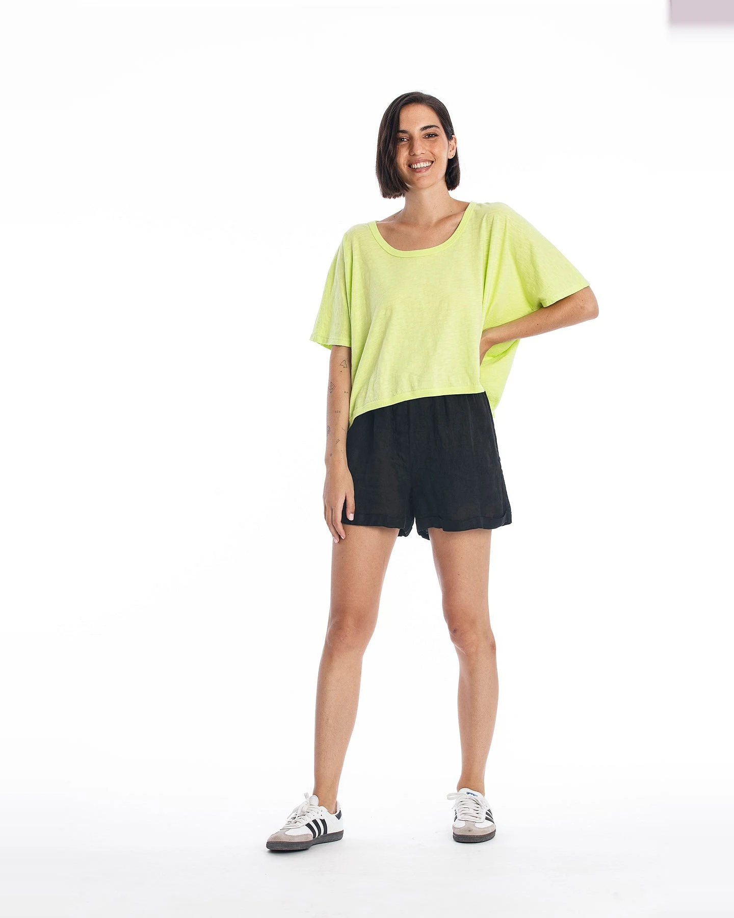 RAVENS VIEW IBIZA Damen vegan Top Square Limettengelb – Ansicht 2