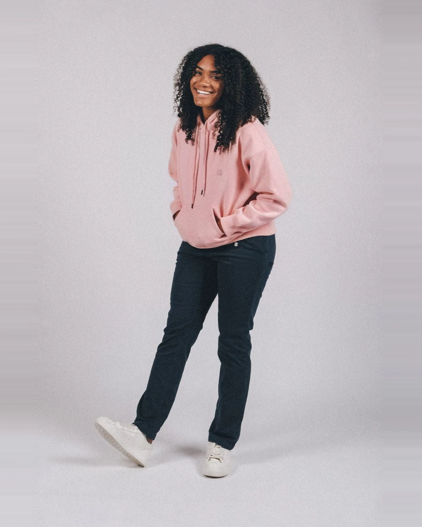 Trendsplant Damen vegan Oversized Hoodie Biologisch Wesentlich Blassrosa – Ansicht 2