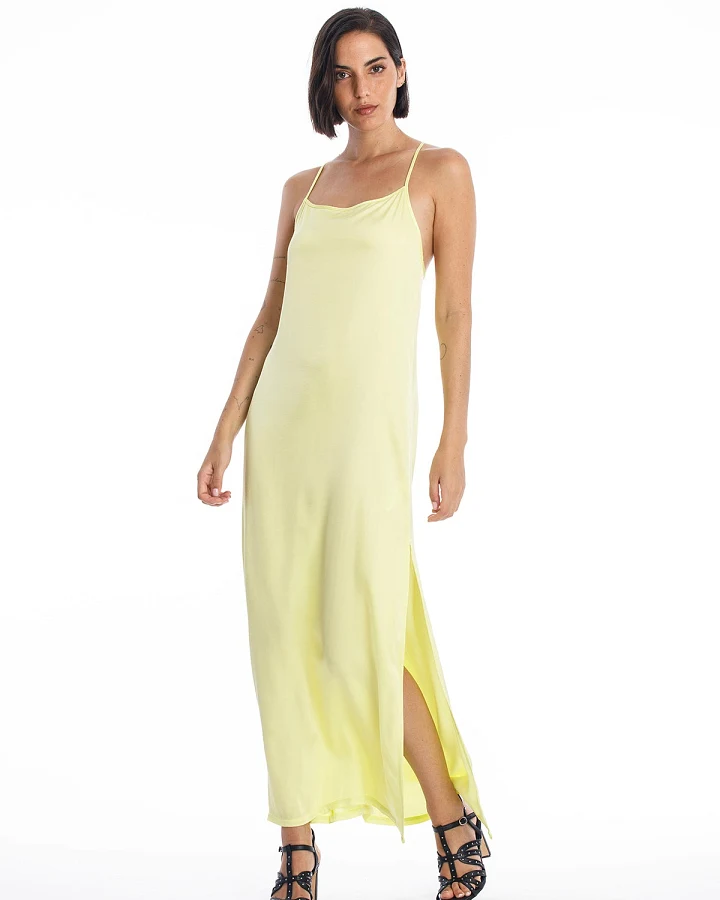 RAVENS VIEW IBIZA Damen vegan Kleid Sophia Limonengelb