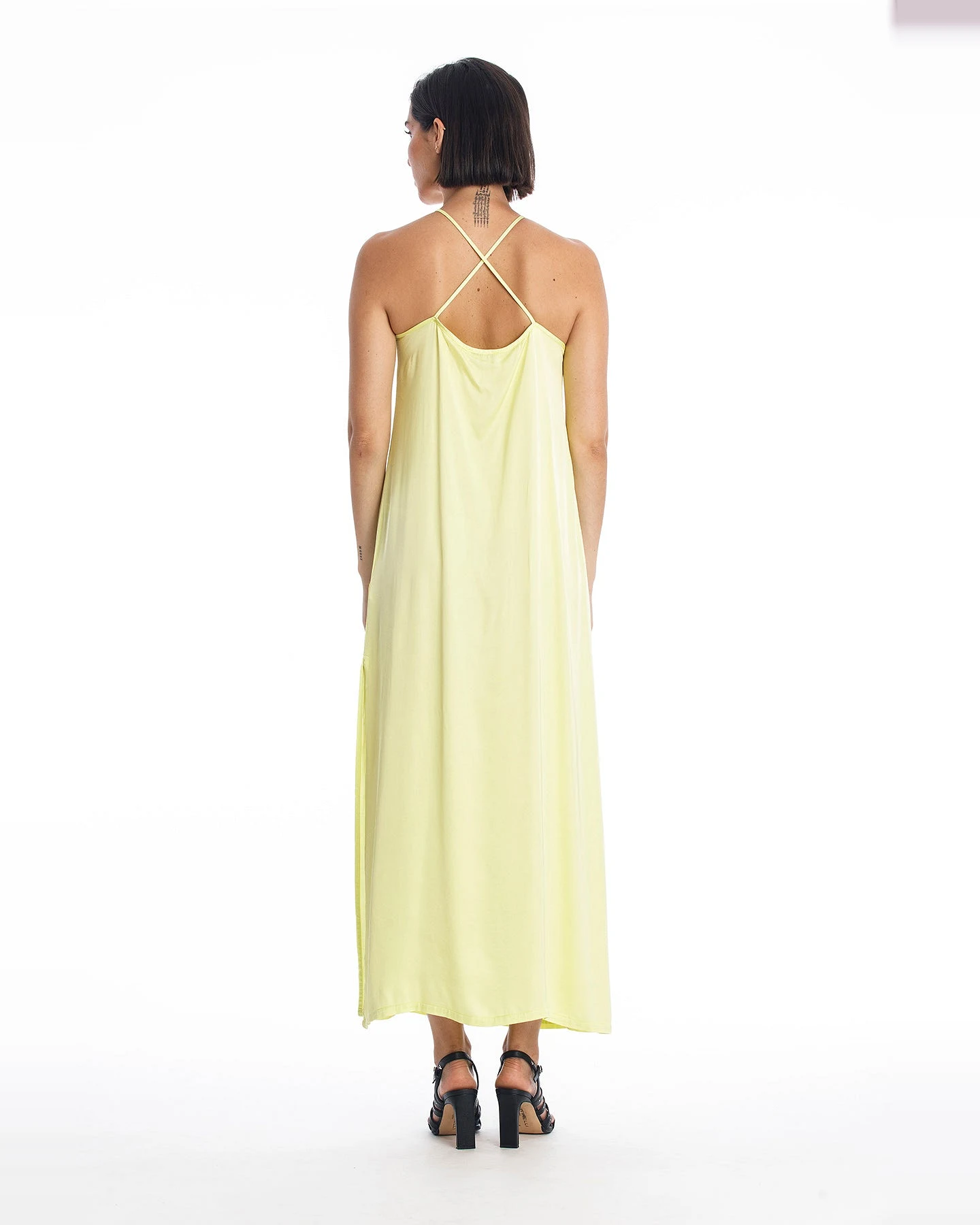 RAVENS VIEW IBIZA Damen vegan Kleid Sophia Limonengelb – Ansicht 2