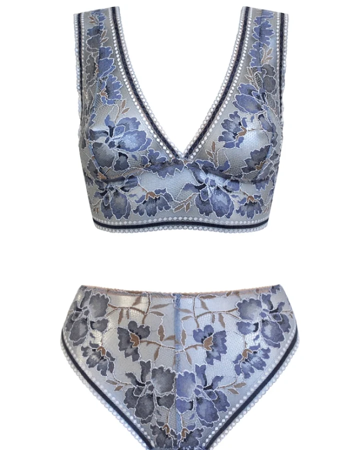 Anekdot Damen vegan Dessous Set Blau Bernstein
