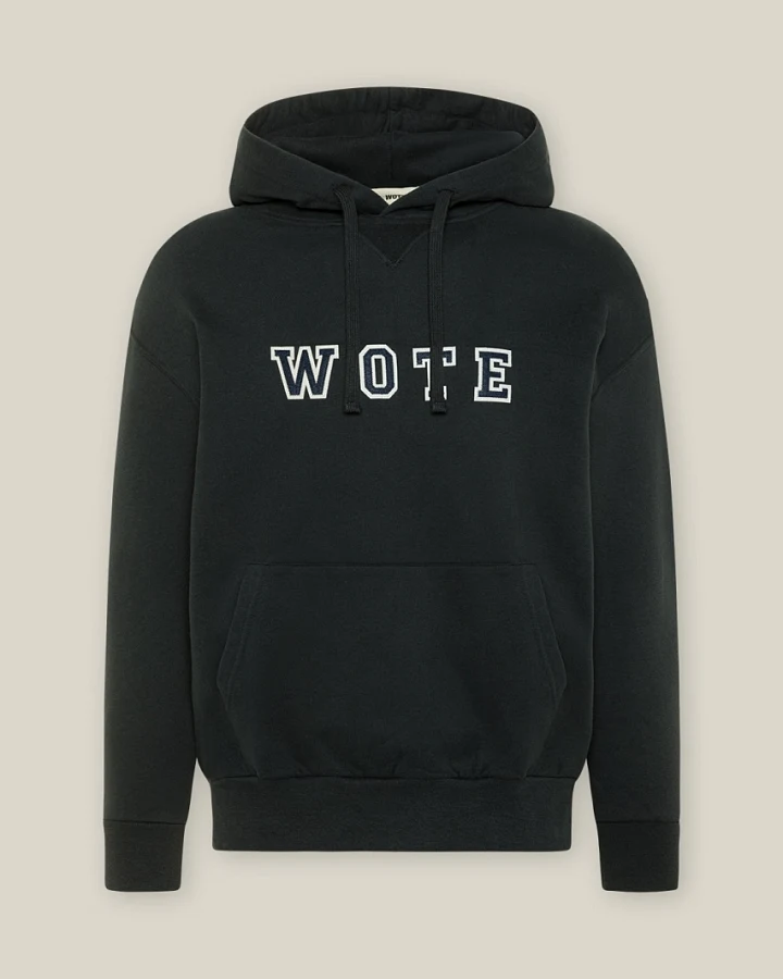 WOTE Damen vegan Kapuzenpulli Logo Anthrazit