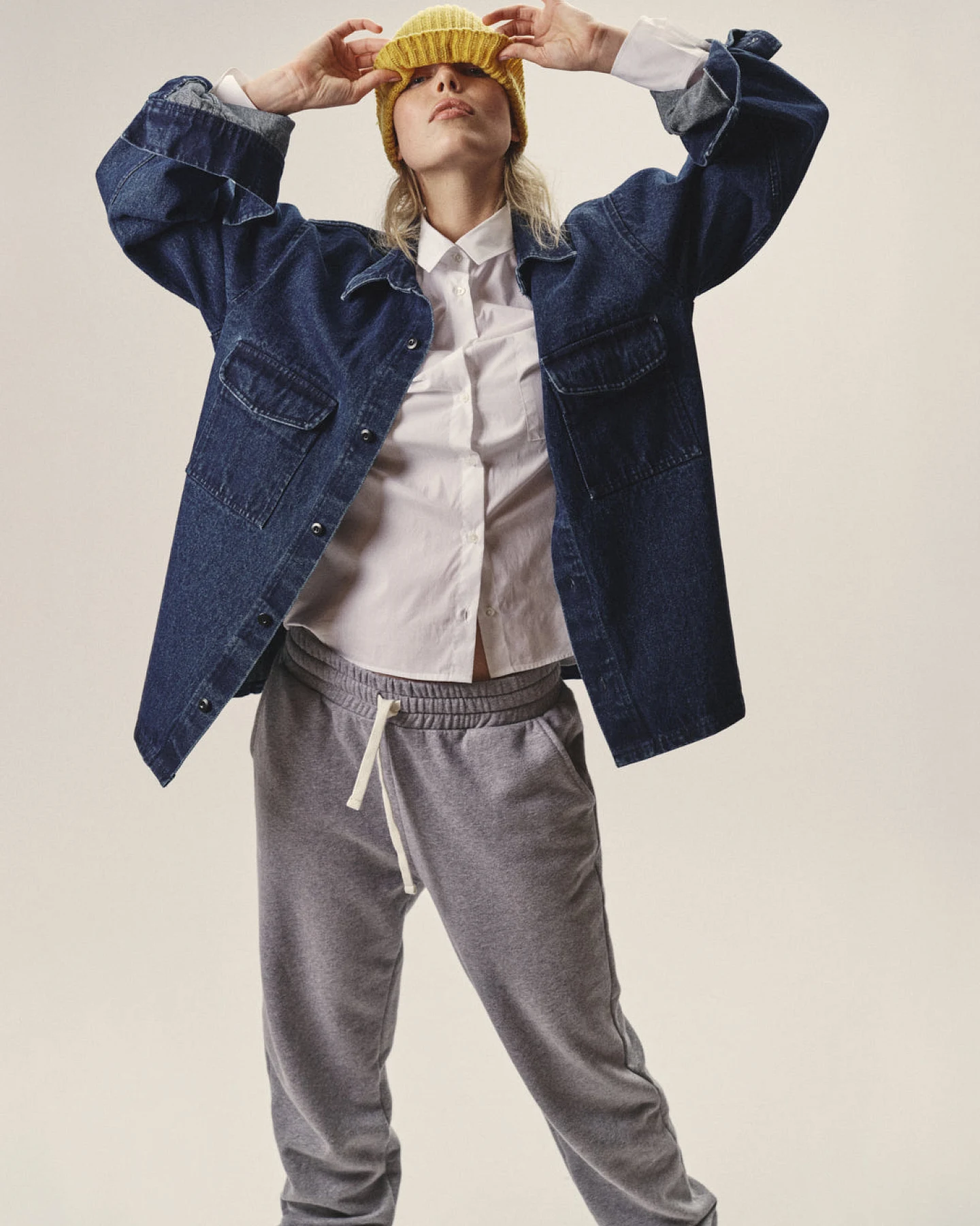 WOTE Damen vegan Denim Overshirt Indigo – Ansicht 2