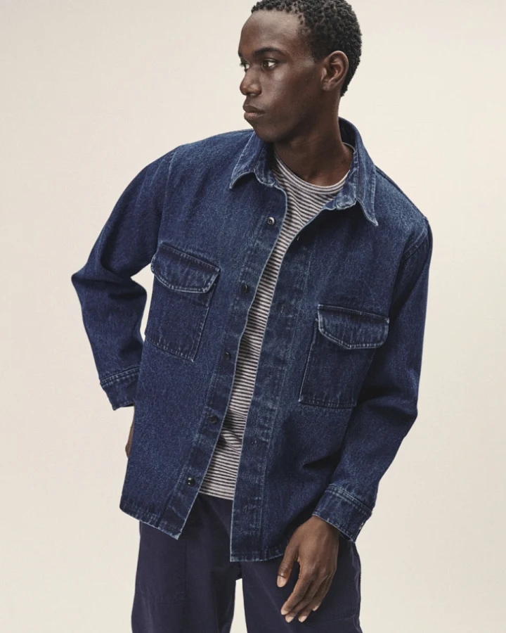 WOTE Herren vegan Denim Overshirt Indigo
