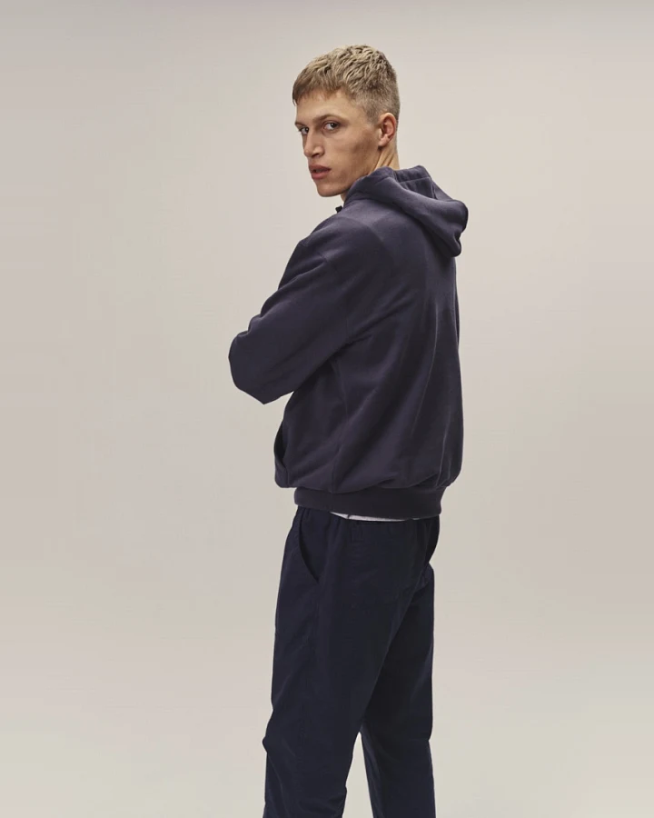 WOTE Herren vegan Kapuzen-Sweatshirt Dunkelblau