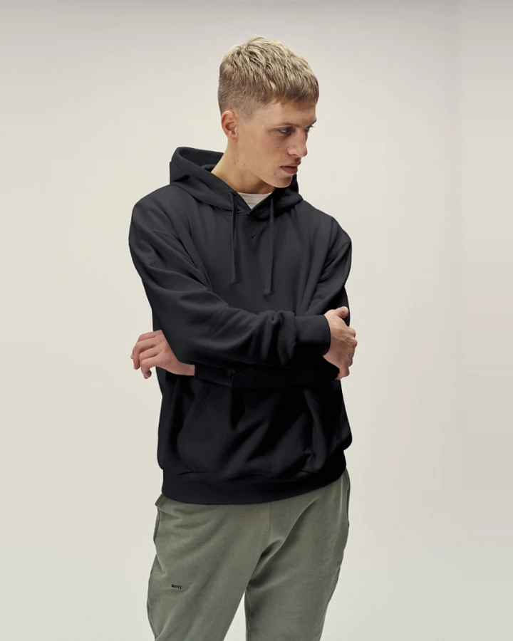 WOTE Herren vegan Kapuzen-Sweatshirt Anthrazit