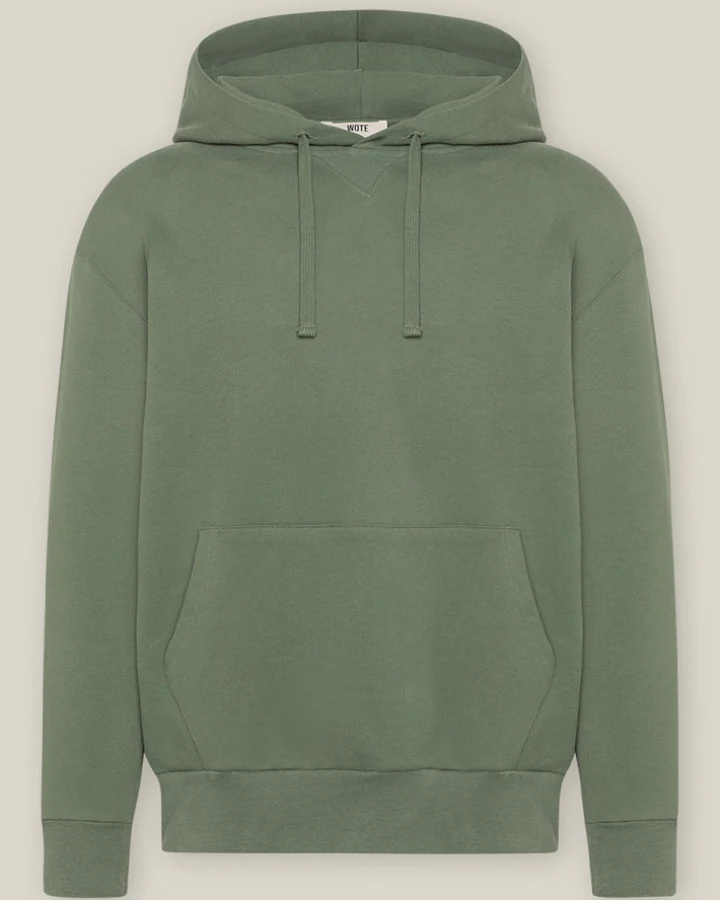 WOTE Herren vegan Kapuzen-Sweatshirt Oliv