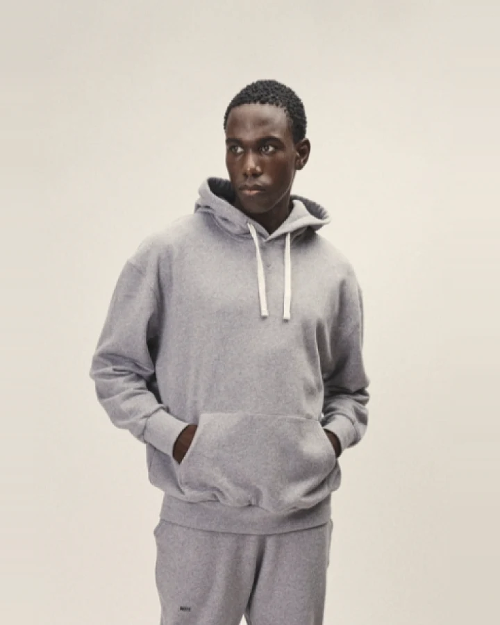 WOTE Herren vegan Kapuzen-Sweatshirt Grau-Melange