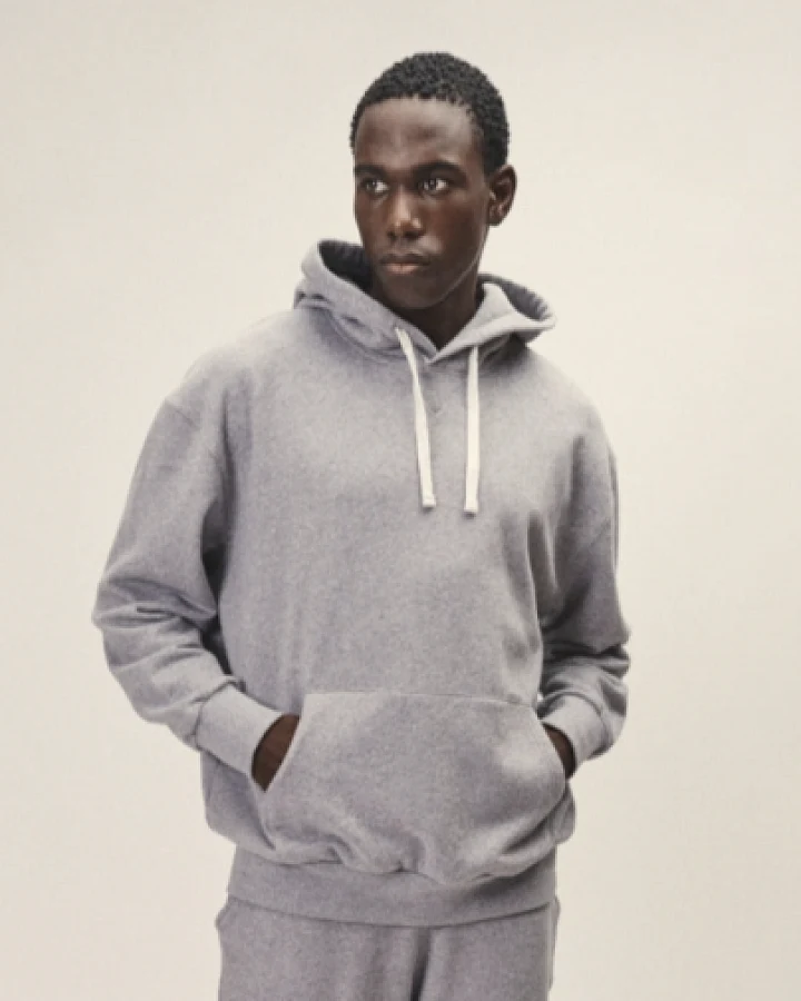WOTE Herren vegan Kapuzen-Sweatshirt Grau-Melange