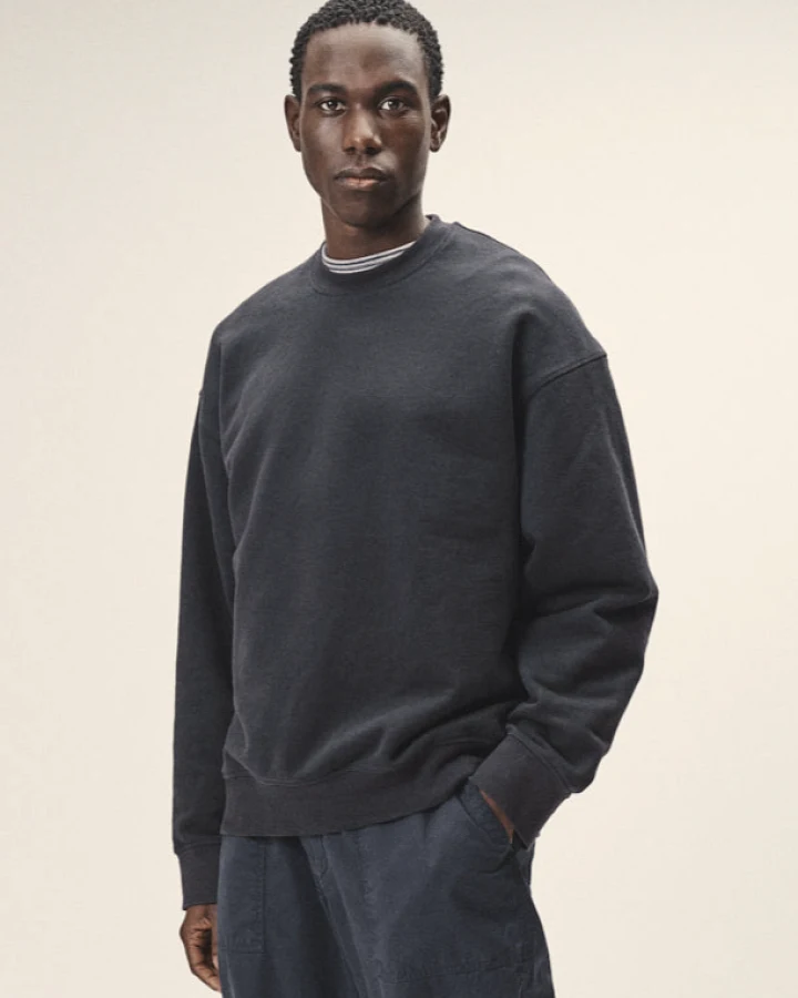 WOTE Herren vegan Übergroßes Sweatshirt Dunkelblau