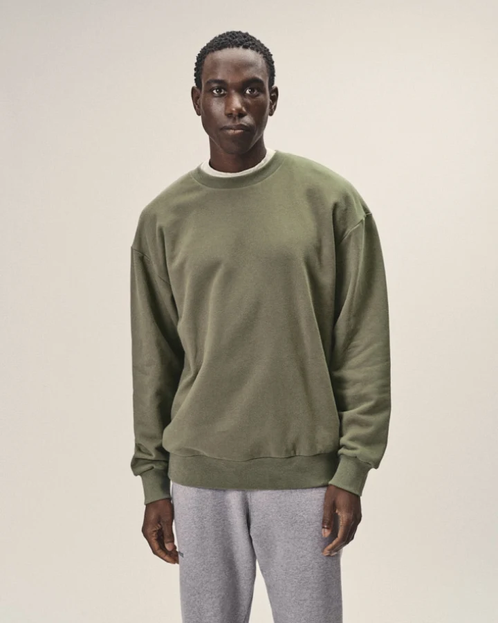 WOTE Herren vegan Sweatshirt In Übergröße Oliv