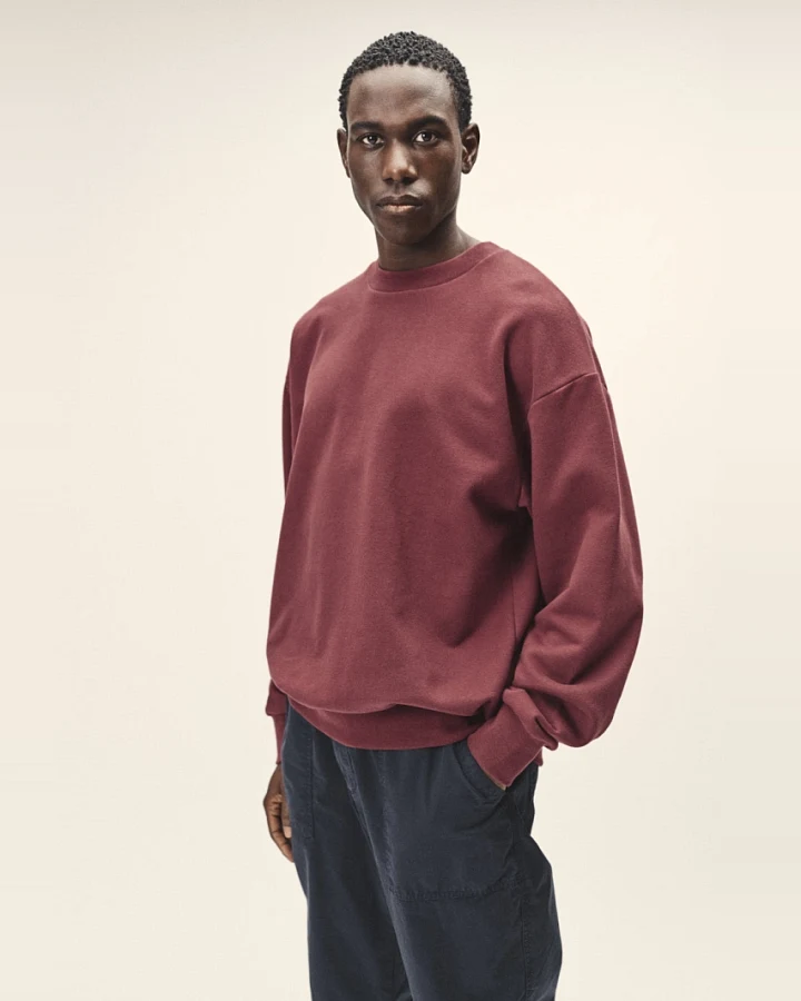 WOTE Herren vegan Sweatshirt In Übergröße Dunkelrot