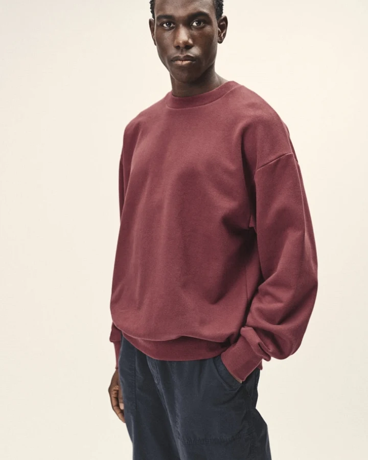 WOTE Herren vegan Sweatshirt In Übergröße Dunkelrot