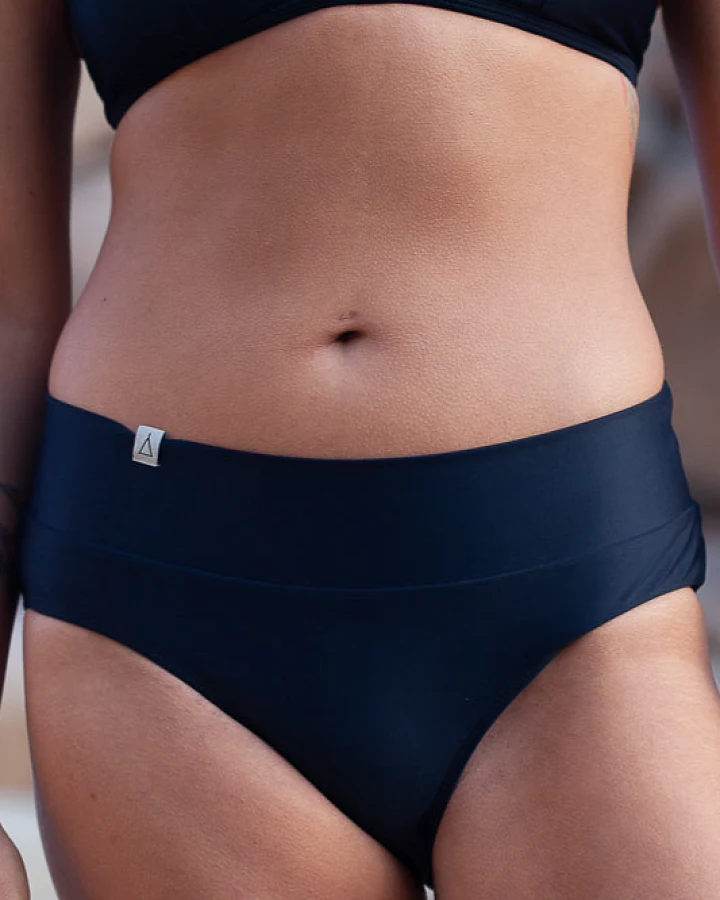 Inaska Damen vegan Soft Waist Bikini Pants Flow Classic Schwarz