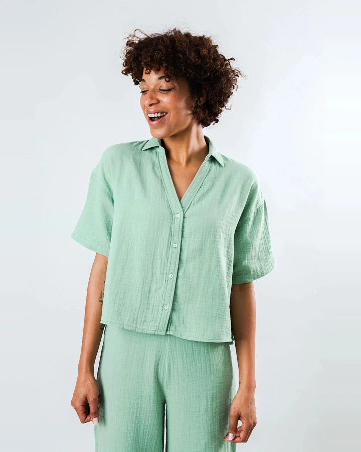 Bluse Bubble Oversize Cropped