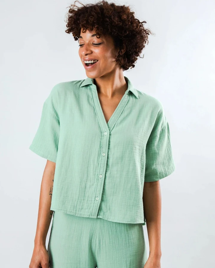 Bluse Bubble Oversize Cropped