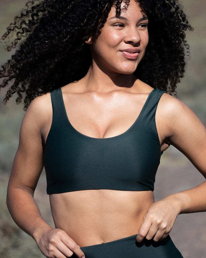 Inaska Damen vegan Wendbares Bikinioberteil Pure Nature Dunkelgrün & Moosgrün