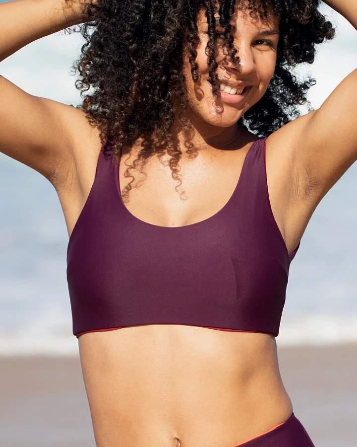 Inaska Damen vegan Wendbares Bikini Oberteil Pure Berries Beere/Dunkelrot