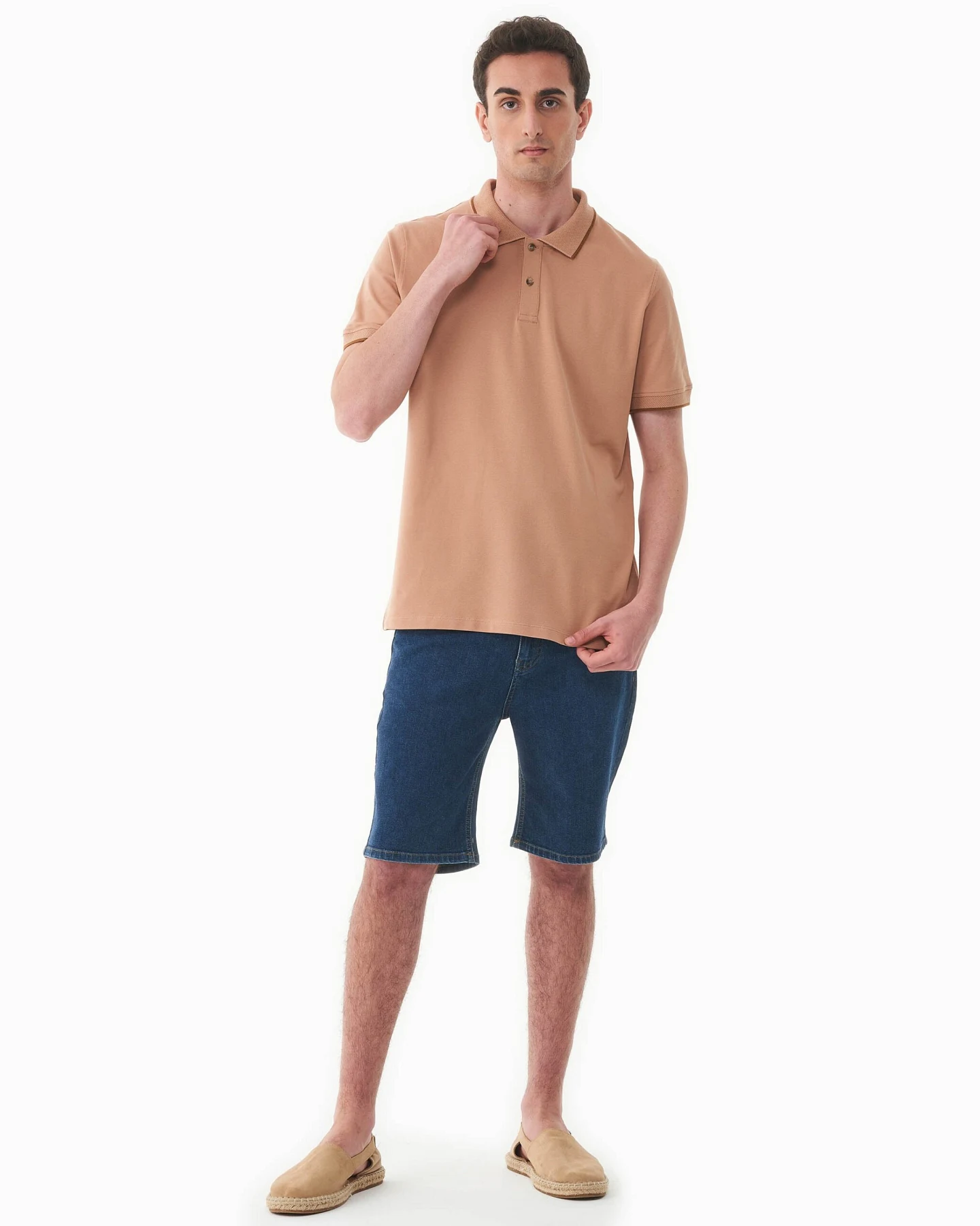 ORGANICATION Herren vegan Polohemd Hellbraun – Ansicht 2