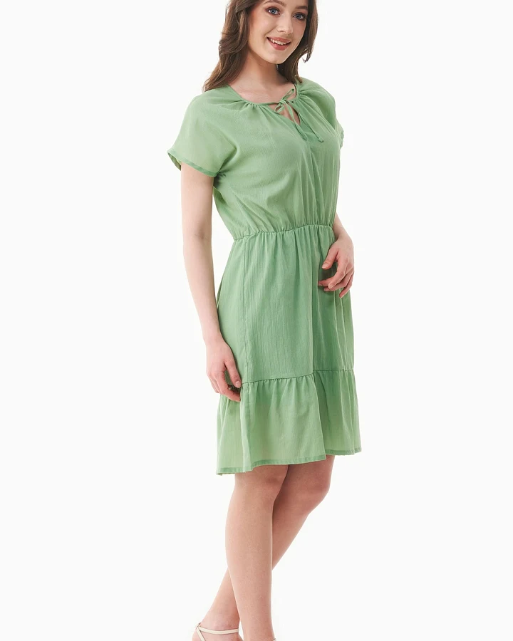 ORGANICATION Damen vegan Voile Kleid Matcha Grün