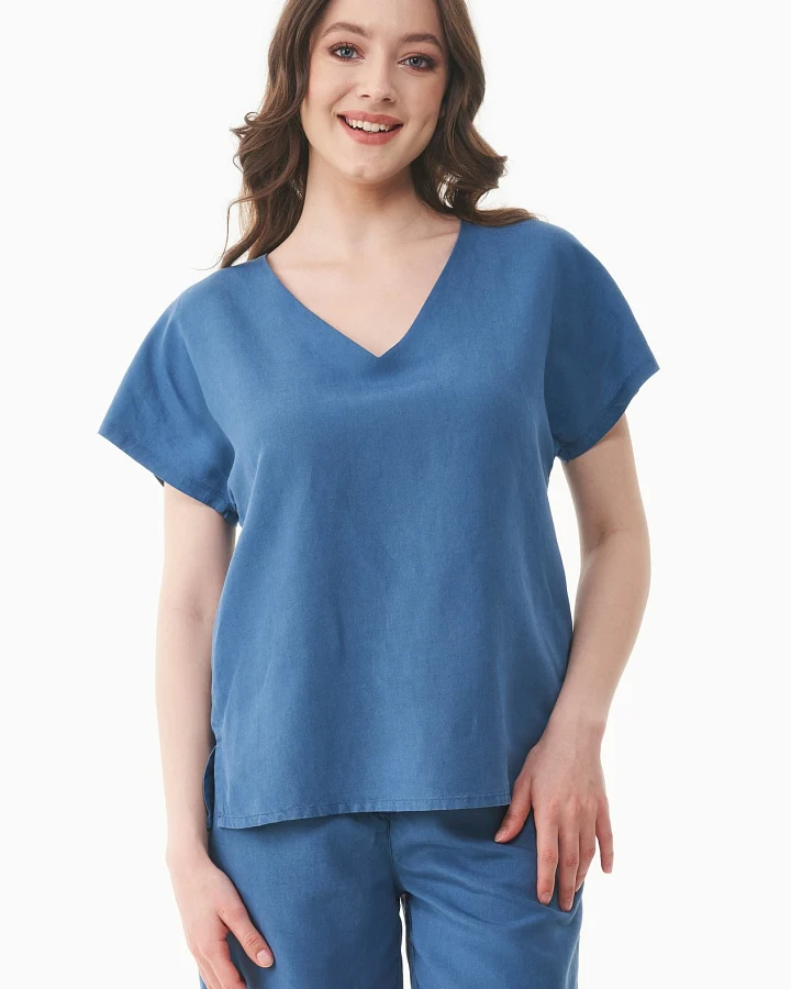 ORGANICATION Damen vegan Bluse Hellmarine