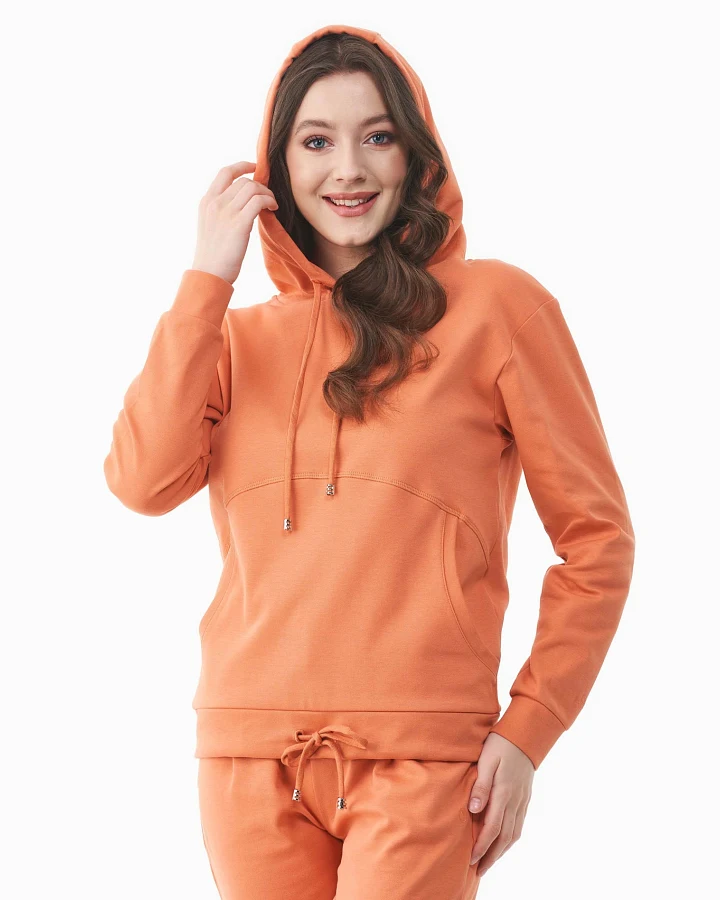 ORGANICATION Damen vegan Hoodie Lightweight Dusty Orange