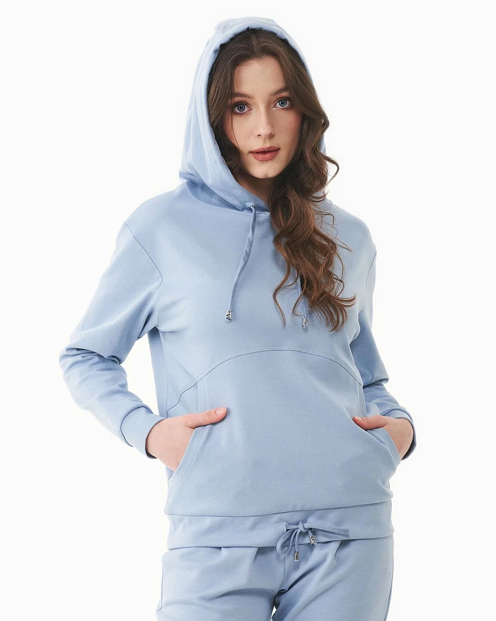 ORGANICATION Damen vegan Hoodie Lightweight Eisblau
