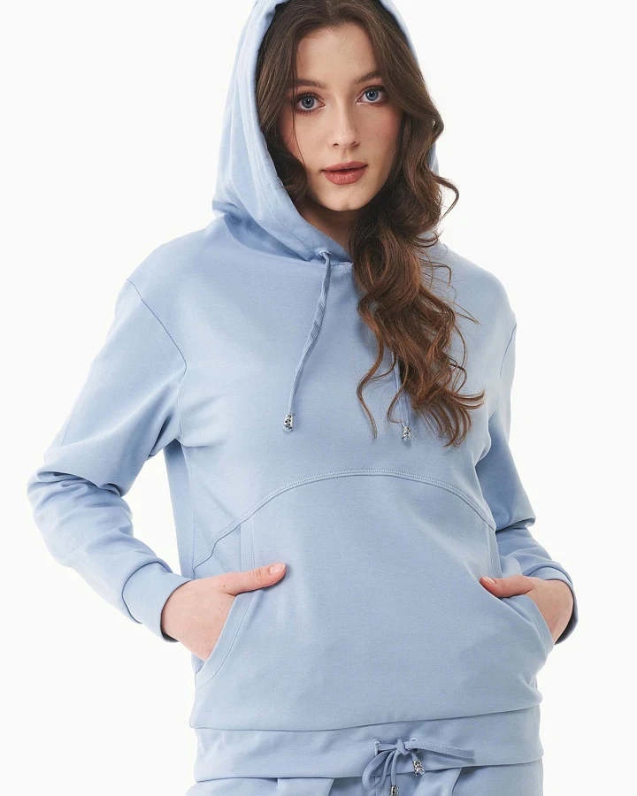 ORGANICATION Damen vegan Hoodie Lightweight Eisblau