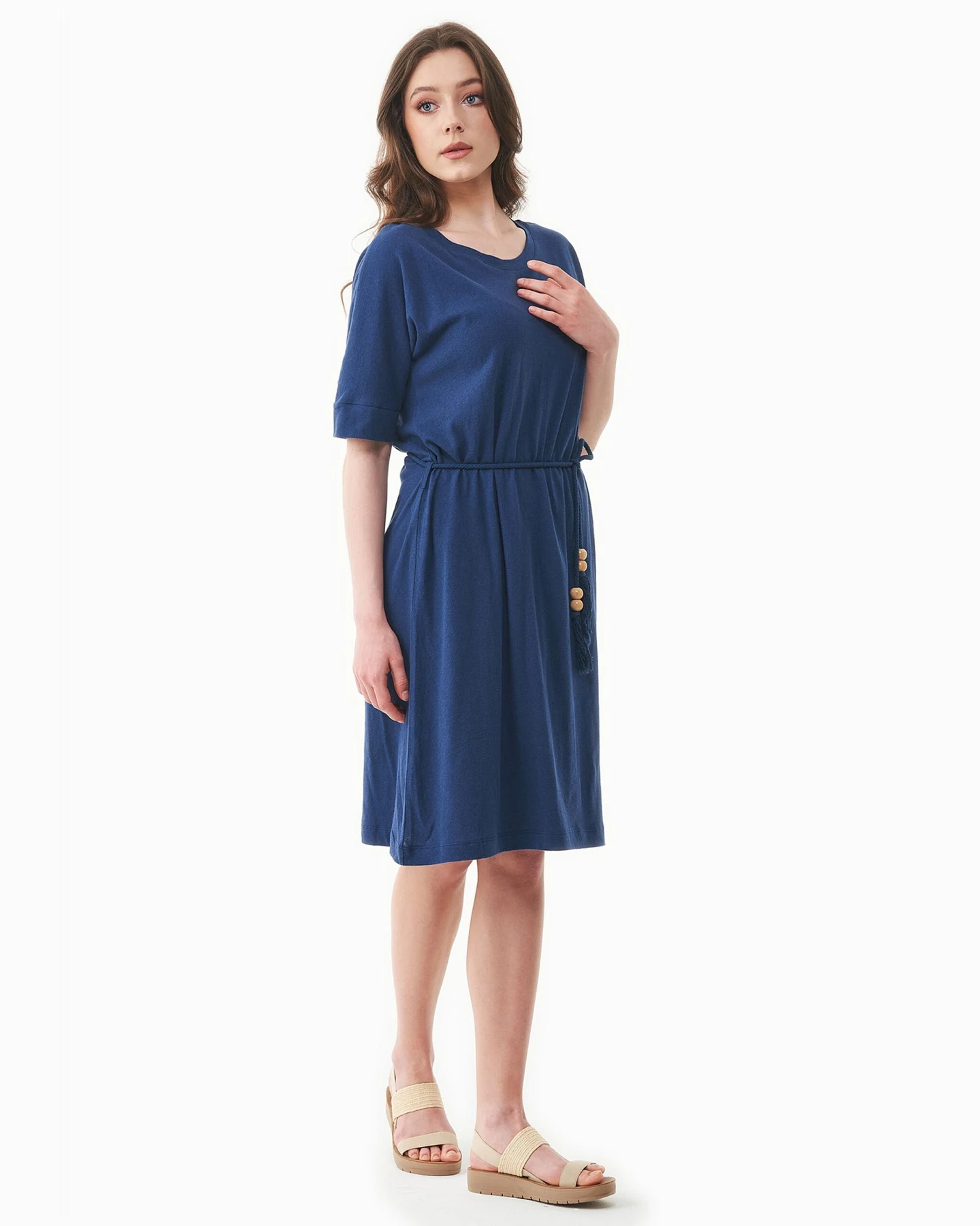ORGANICATION Damen vegan Jersey Kleid Navy – Ansicht 2