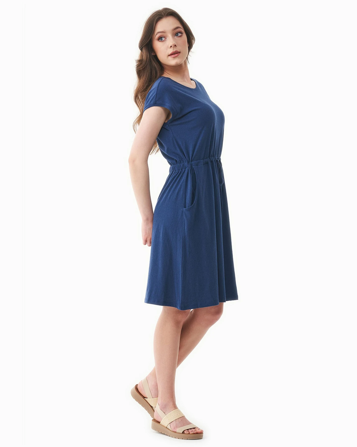 ORGANICATION Damen vegan Jersey Kleid Navy – Ansicht 2