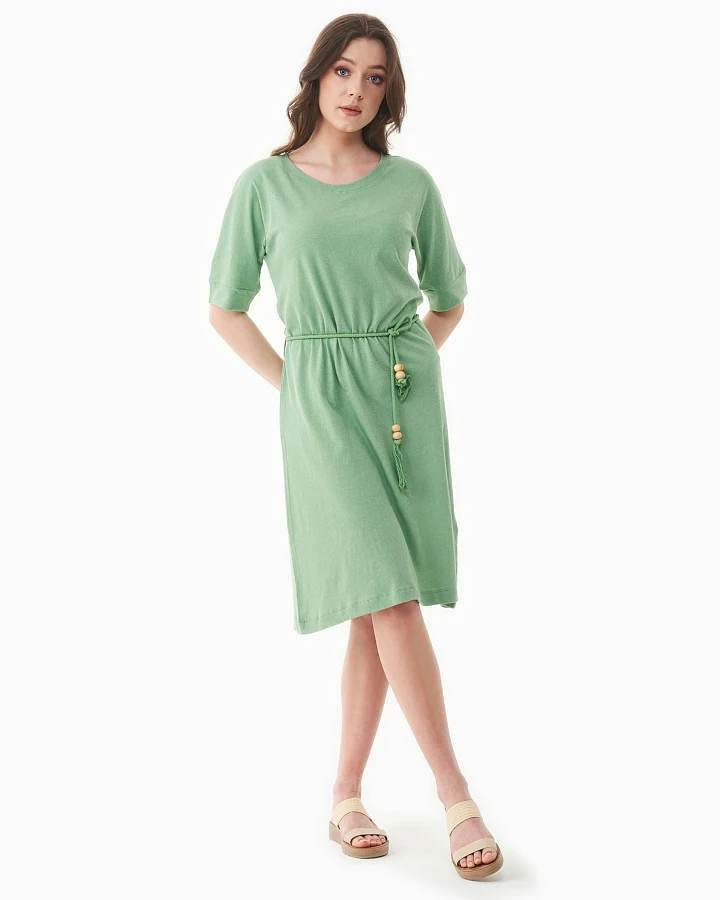 ORGANICATION Damen vegan Jersey Kleid Matcha Grün