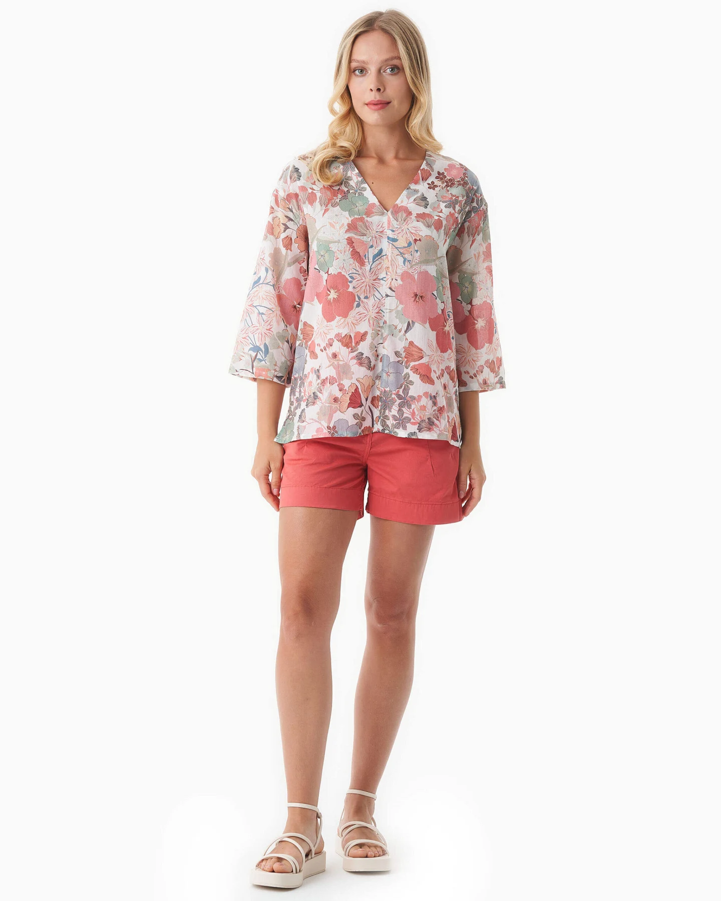 ORGANICATION Damen vegan Voile Bluse Mit Floralem Muster – Ansicht 2