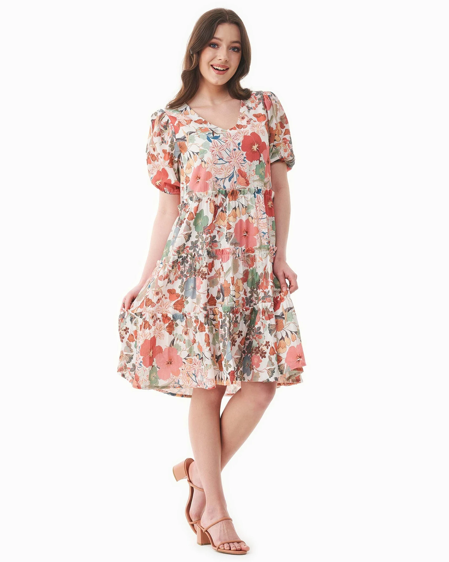 ORGANICATION Damen vegan Voile Kleid Mit Floralem Muster – Ansicht 2