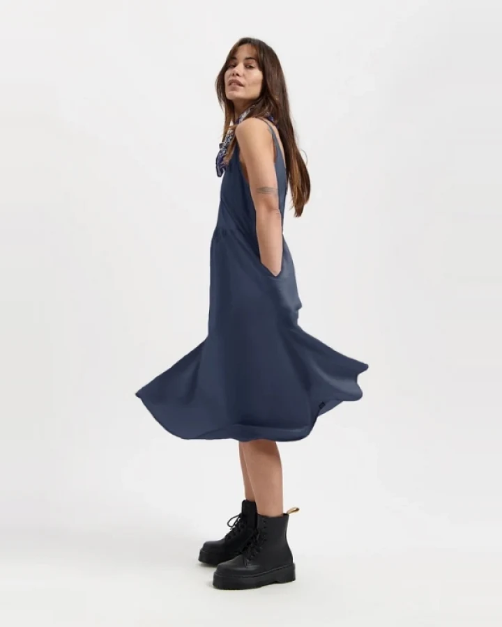 Kuyichi Damen vegan Kleid Damla Dark Navy